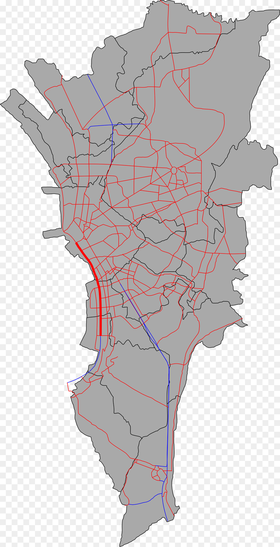 Open Circumferential And Radial Roads Metro Manila, Chart, Map, Plot, Atlas Png Image