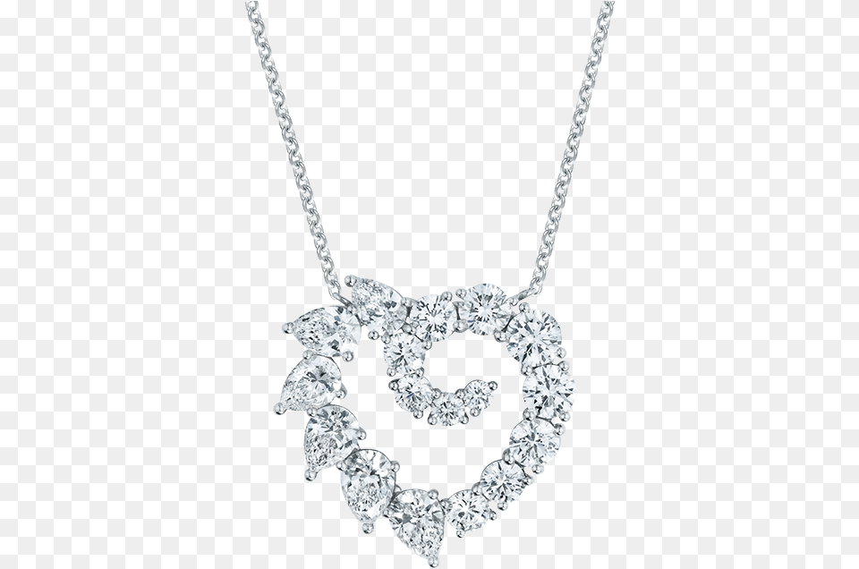 Open Cluster By Harry Winston Large Heart Diamond Pendant, Accessories, Gemstone, Jewelry, Necklace Free Png