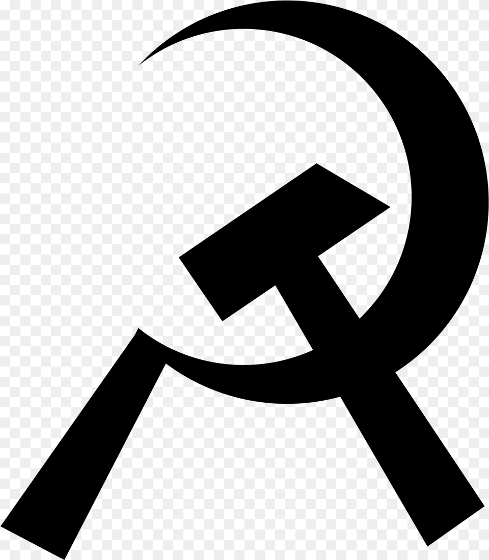 Open Communist Symbol Black And White, Gray Png
