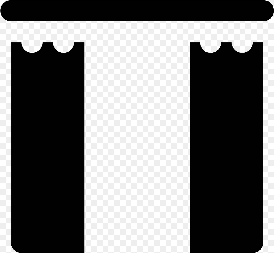 Open Curtains Icon Curtain Open Black And White, Gray Png