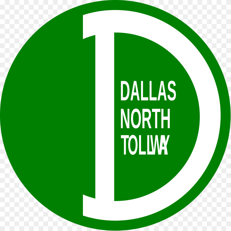 Open Dallas North Tollway Logo, Green, Disk Png Image