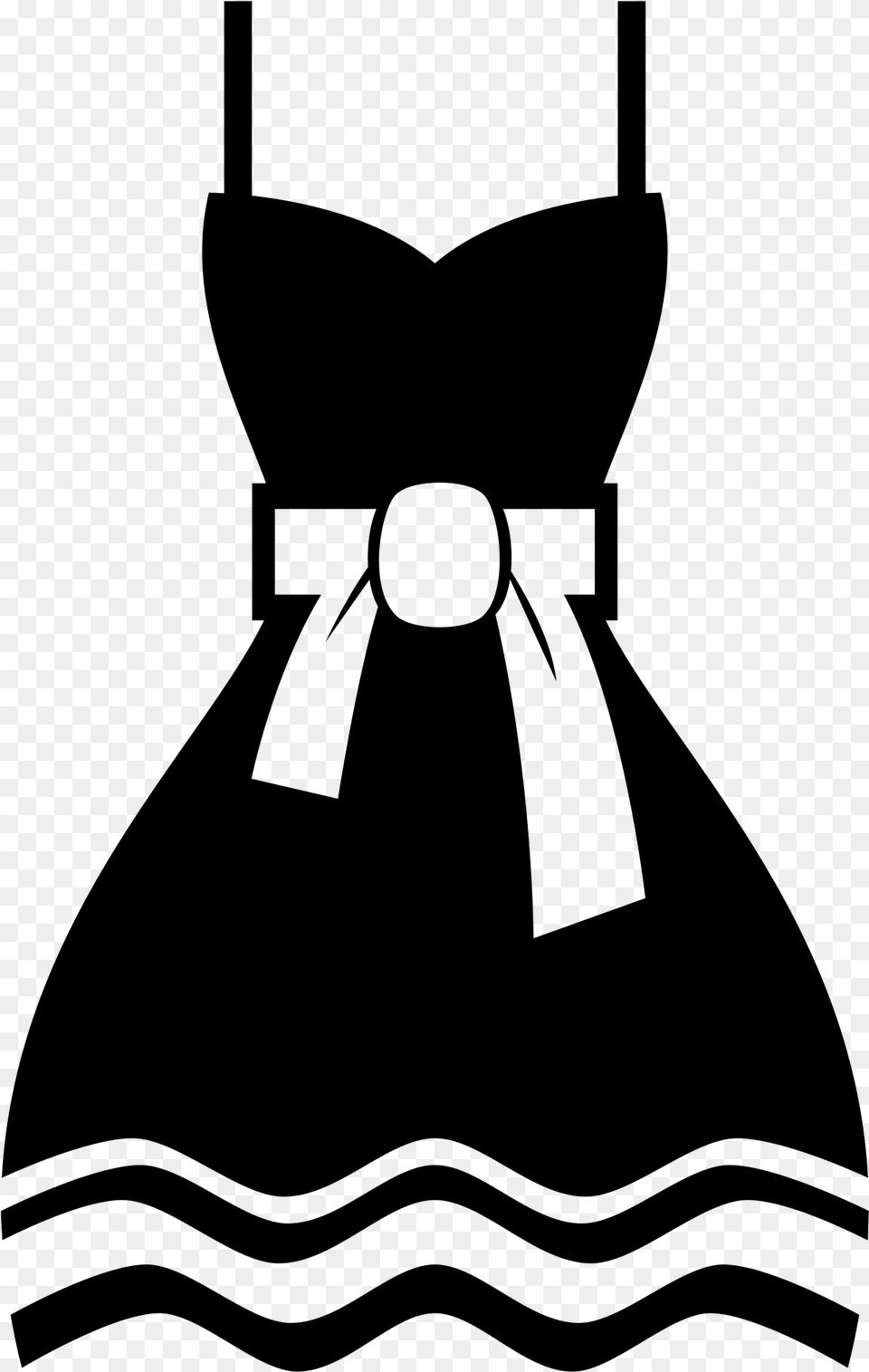 Open Dress Emoji Black And White, Gray Png Image