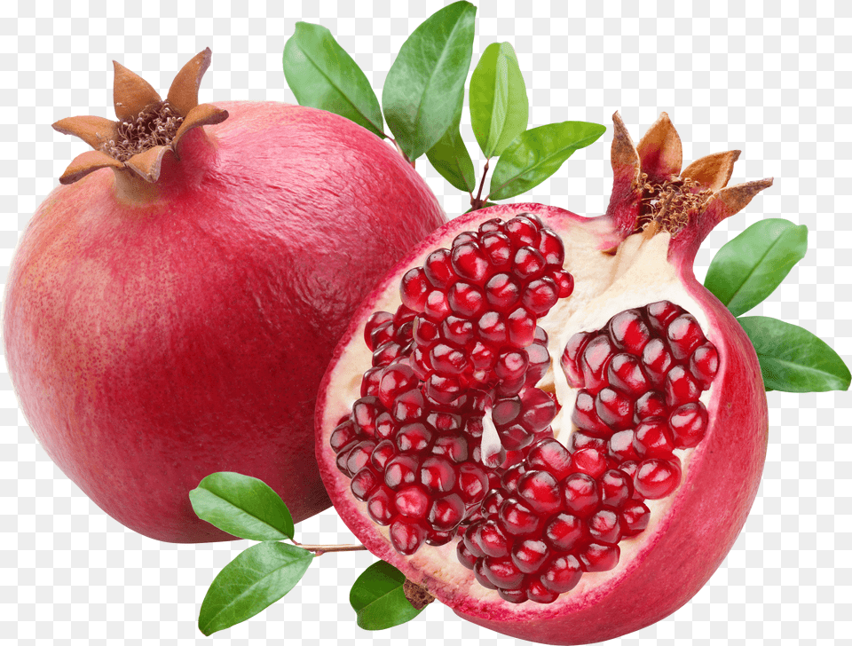 Open Duo Pomegranate, Food, Fruit, Plant, Produce Png