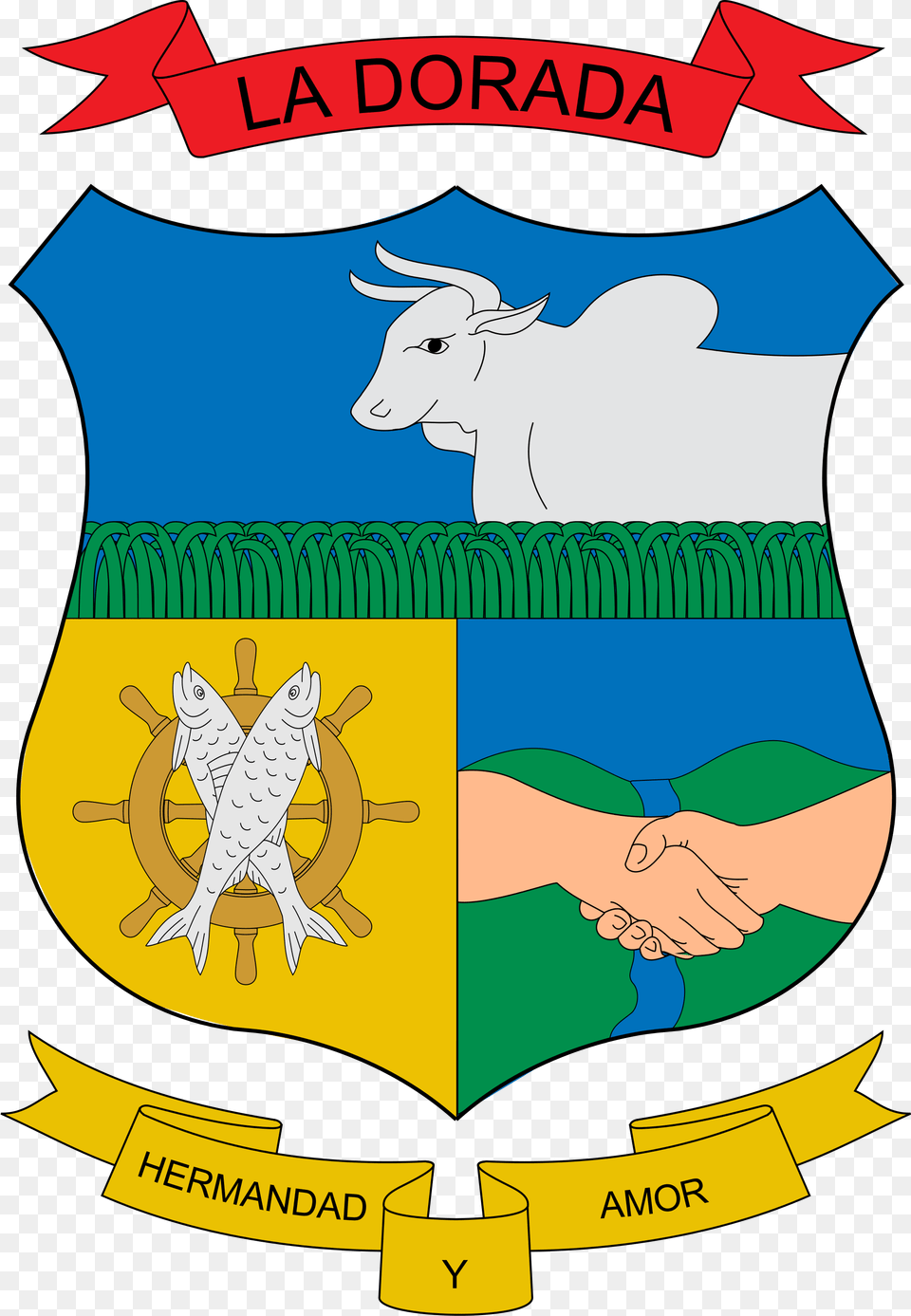 Open Escudo De La Dorada Caldas, Logo, Animal, Mammal, Livestock Png