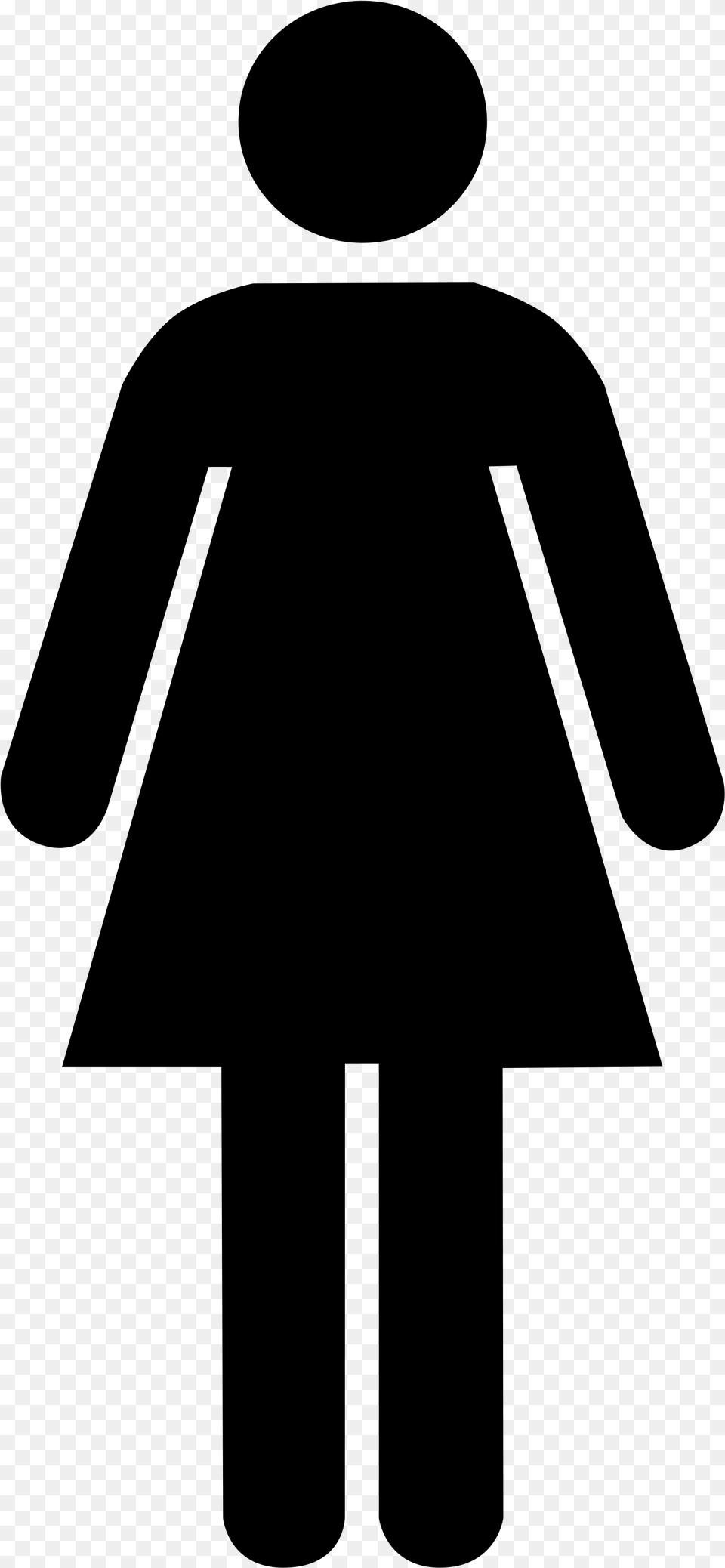 Open Female Toilet Symbol, Gray Png
