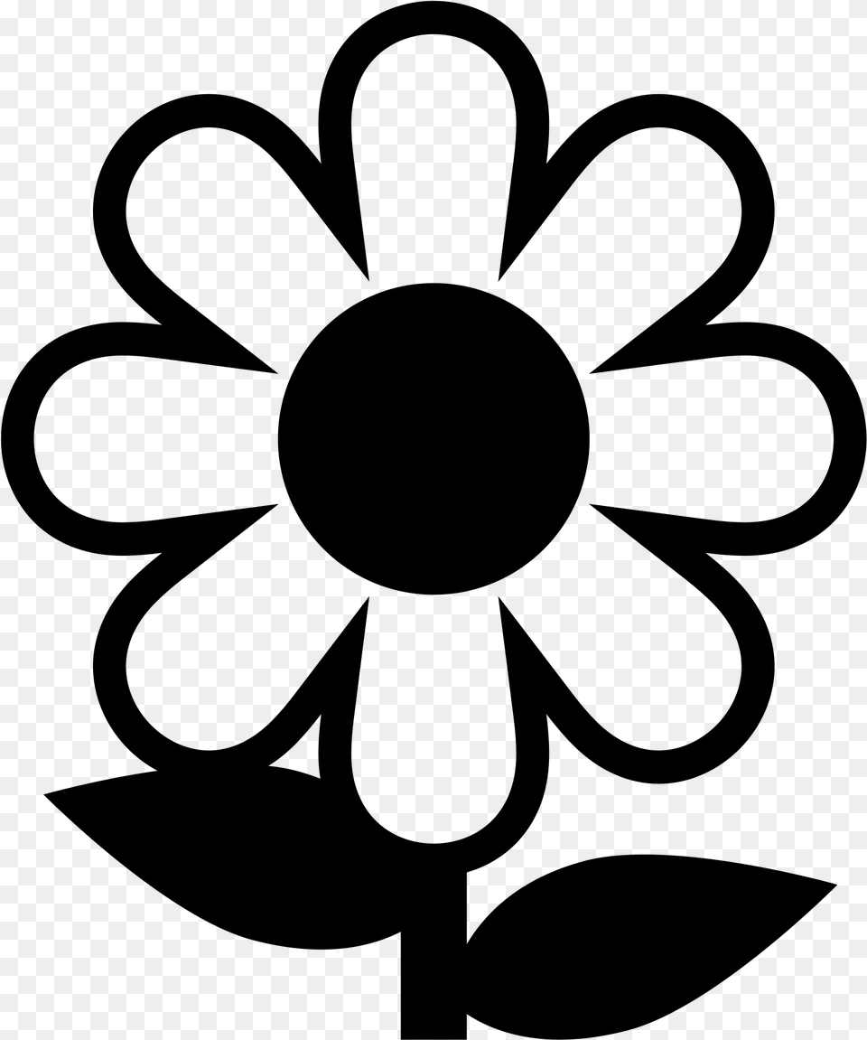 Open Flower Cartoons Smile, Gray Free Png Download