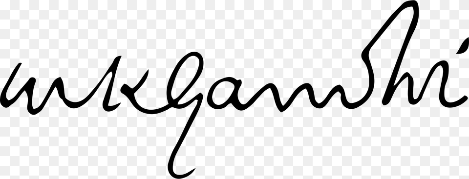 Open Gandhi Signature, Gray Png