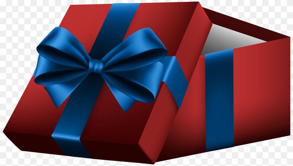 Open Gift Box With Red Bow Clip, Accessories, Formal Wear, Tie Free Png
