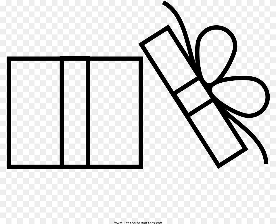 Open Gift Coloring, Gray Free Transparent Png