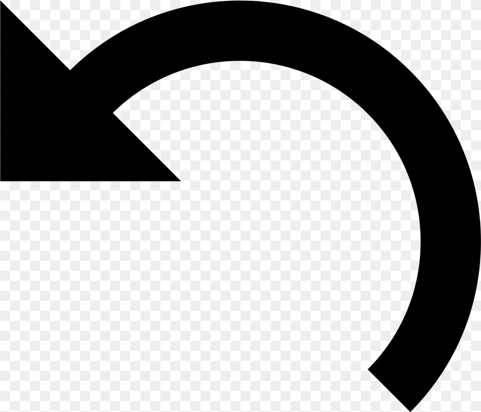 Open Half Circle Arrow, Gray Png