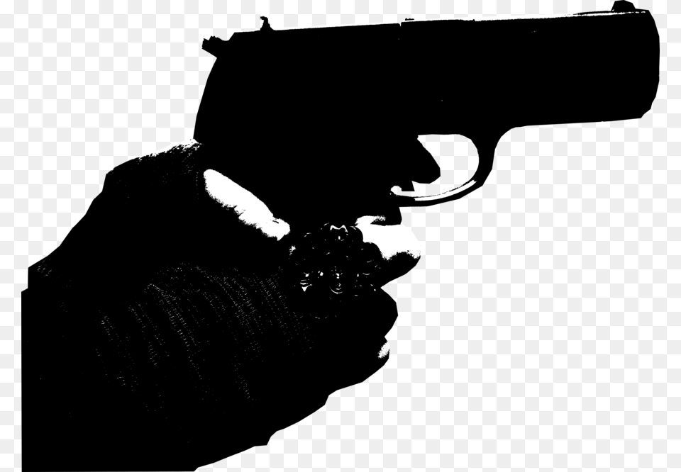 Open Hand Silhouette Female Stock Gun Clipart Hand And Gun, Weapon, Firearm, Handgun, Rifle Free Png Download