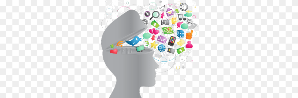 Open Head With Colored Ideas Pouring Out Information Overload, Art, Graphics, Accessories, Paper Png