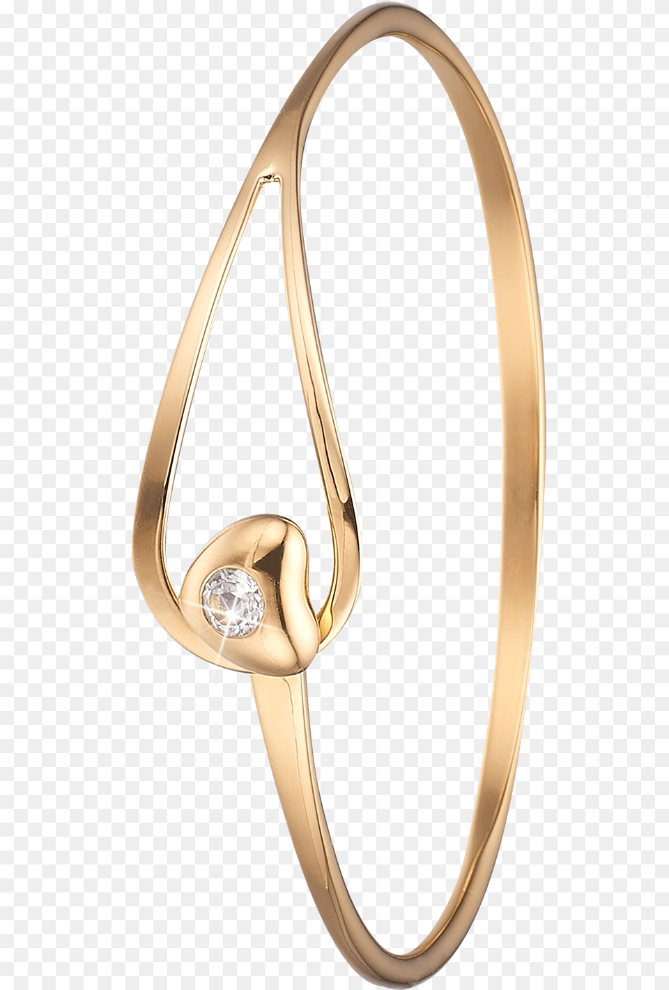 Open Heart Gold Plated Bangle With 1 Topaz Forgyldt Armring, Accessories, Earring, Jewelry, Ring Png
