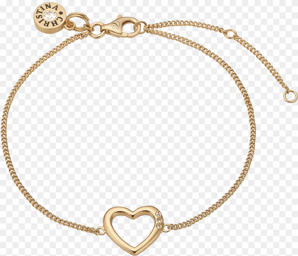 Open Heart Gold Plated Bracelet With 4 Topazes, Accessories, Jewelry, Necklace Free Png Download