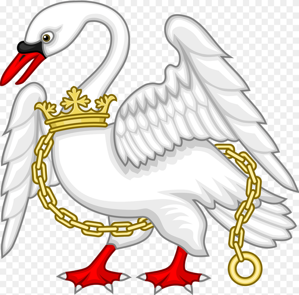 Open Heraldic De Bohun Swan, Animal, Bird, Waterfowl Png Image