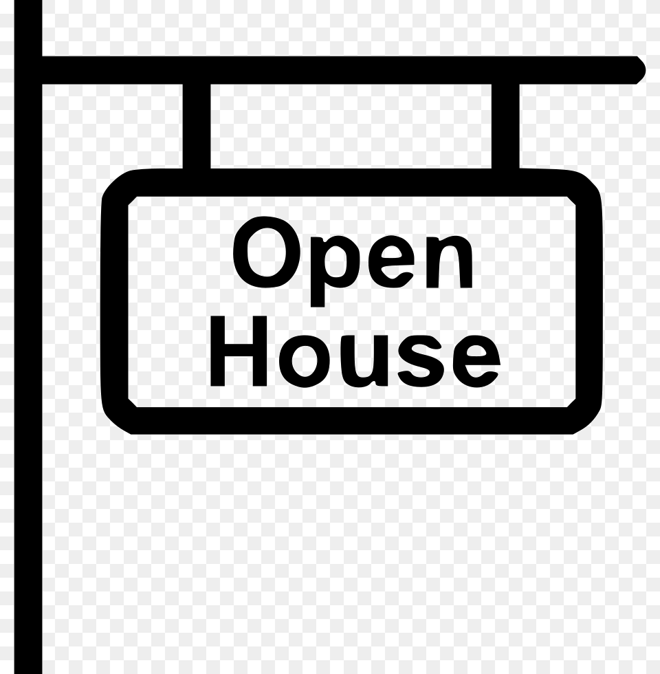Open House Sign Open House Clipart Black And White, Bus Stop, Outdoors, Symbol, Text Free Png Download