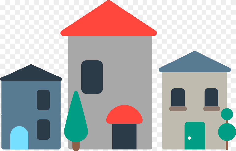 Open Houses Emoji, Neighborhood, Outdoors Free Transparent Png