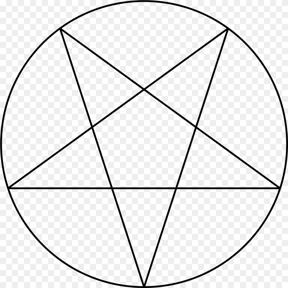 Open Inverted Pentacle, Gray Free Png Download