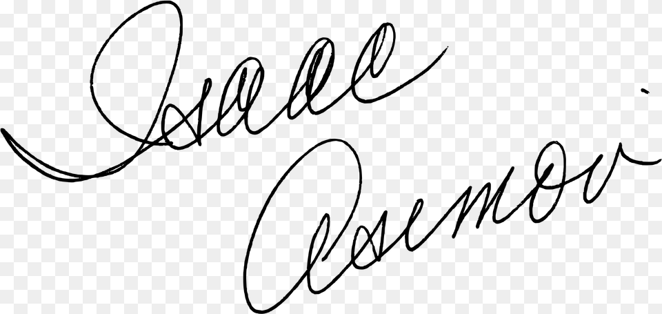Open Isaac Asimov Signature, Gray Png Image