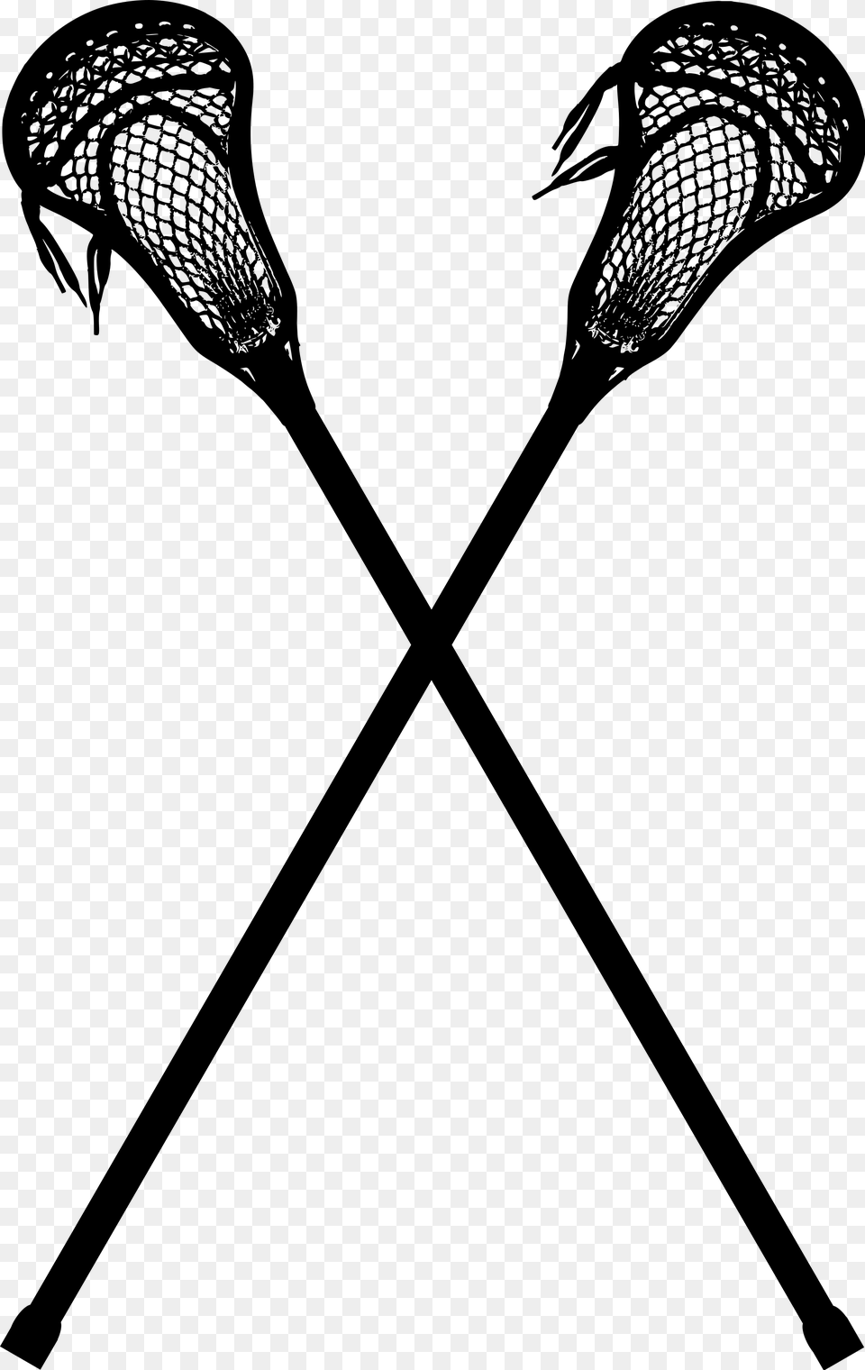 Open Lacrosse Sticks Crossed, Gray Png Image