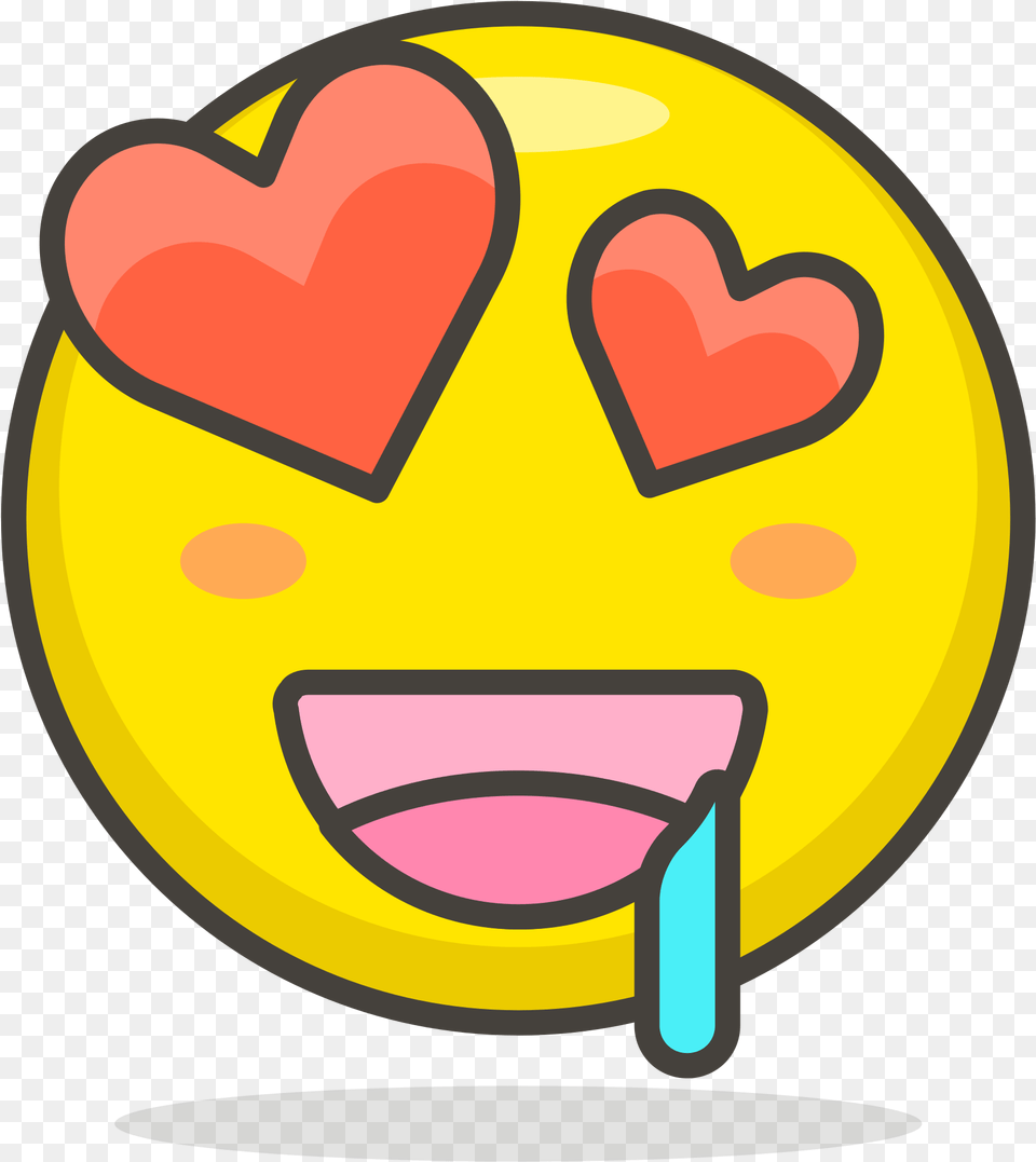 Open Love Eyes Drooling Emoji Clipart Full Size Clipart Drooling Emoji With Heart Eyes, Food, Ketchup Free Transparent Png