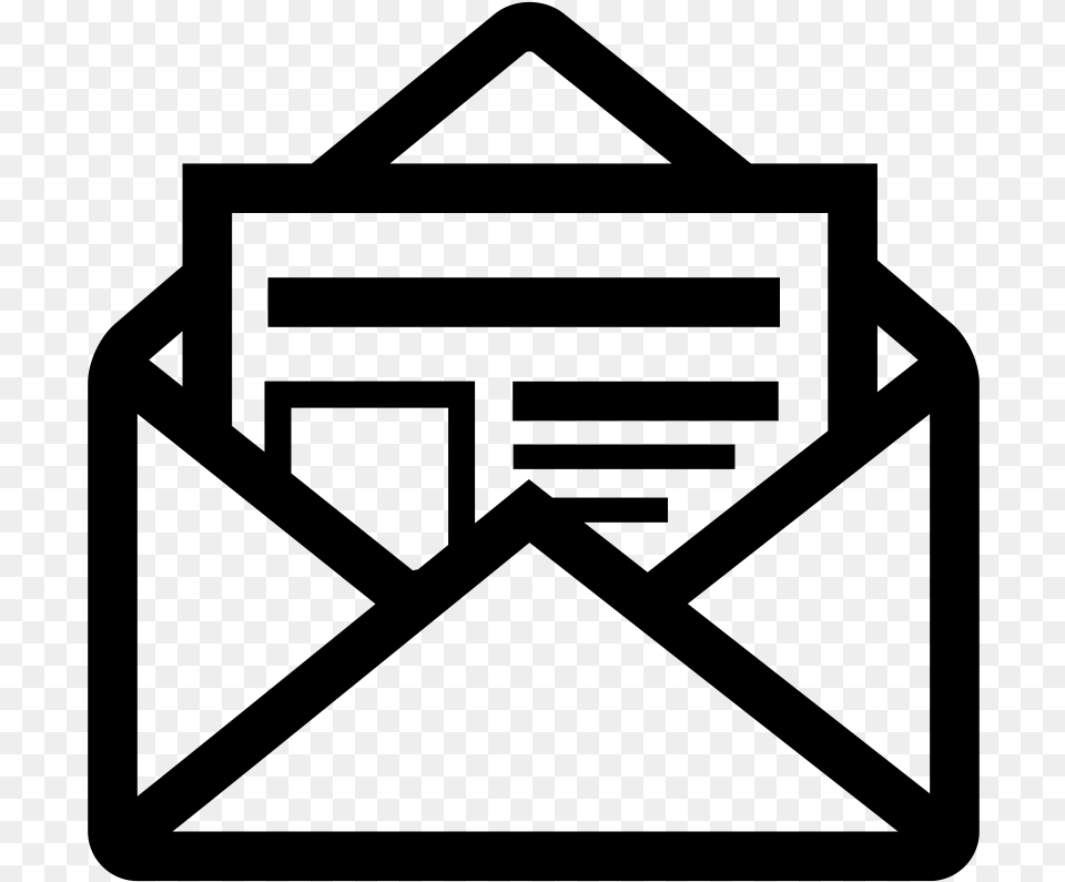 Open Mail Icon, Gray Png