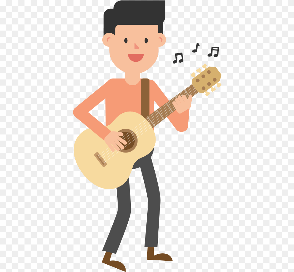 Open Man Playing Guitar Cartoon, Musical Instrument, Baby, Person, Guitarist Free Png