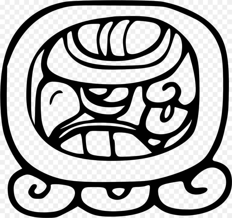 Open Mayan Symbol For Man, Gray Png Image