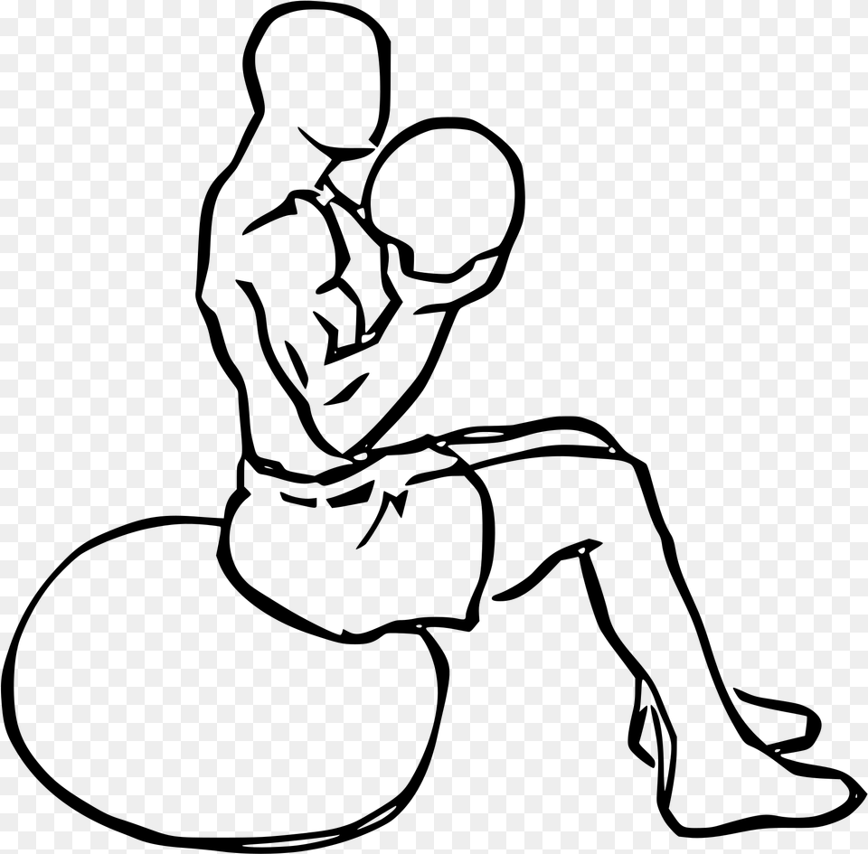 Open Medicine Ball Biceps Curls, Gray Free Png