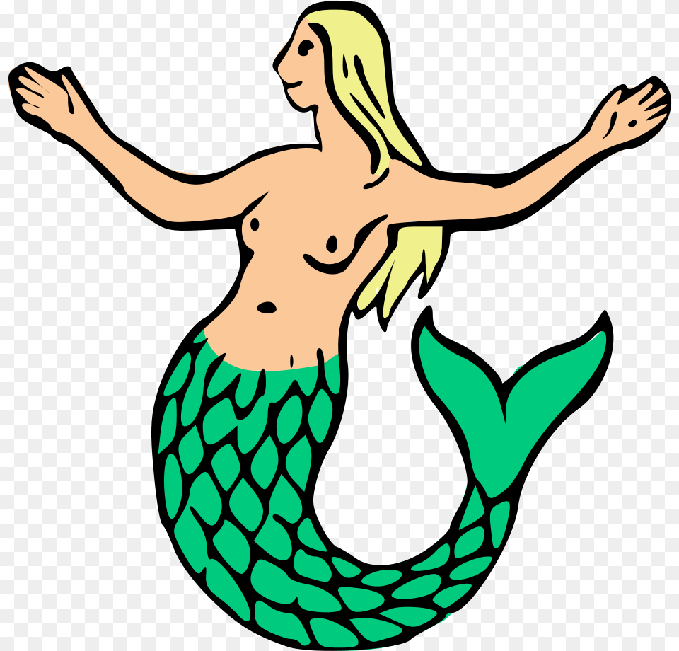 Open Mermaid Heraldry, Adult, Person, Woman, Female Free Png
