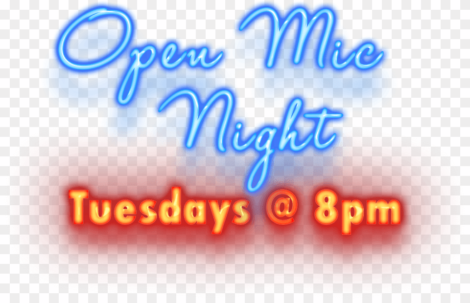 Open Mic Fort Lauderdale Calligraphy, Light, Neon Free Transparent Png