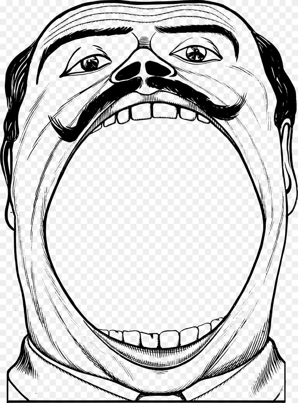 Open Mouth Clipart Black And White, Gray Png Image