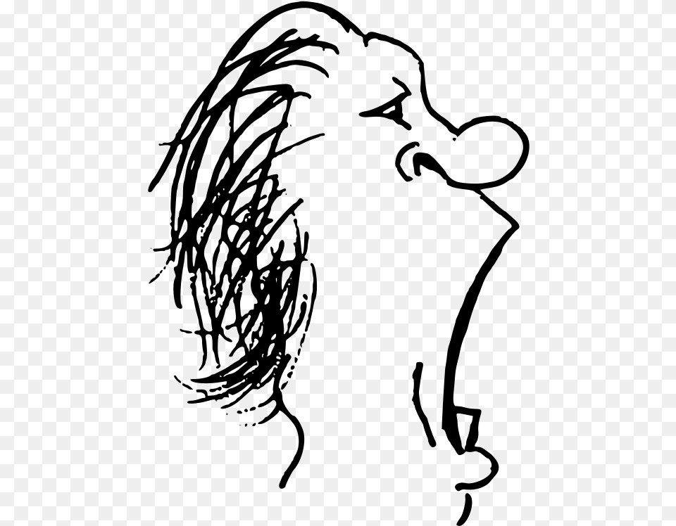 Open Mouth Profile Cartoon, Gray Free Transparent Png