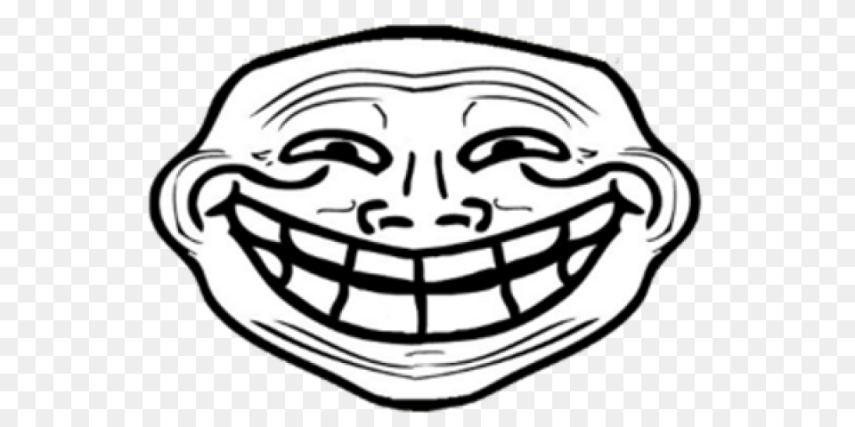 Open Mouth Troll Face Stickpng Troll Face Front View, Body Part, Person, Teeth, Stencil Free Png