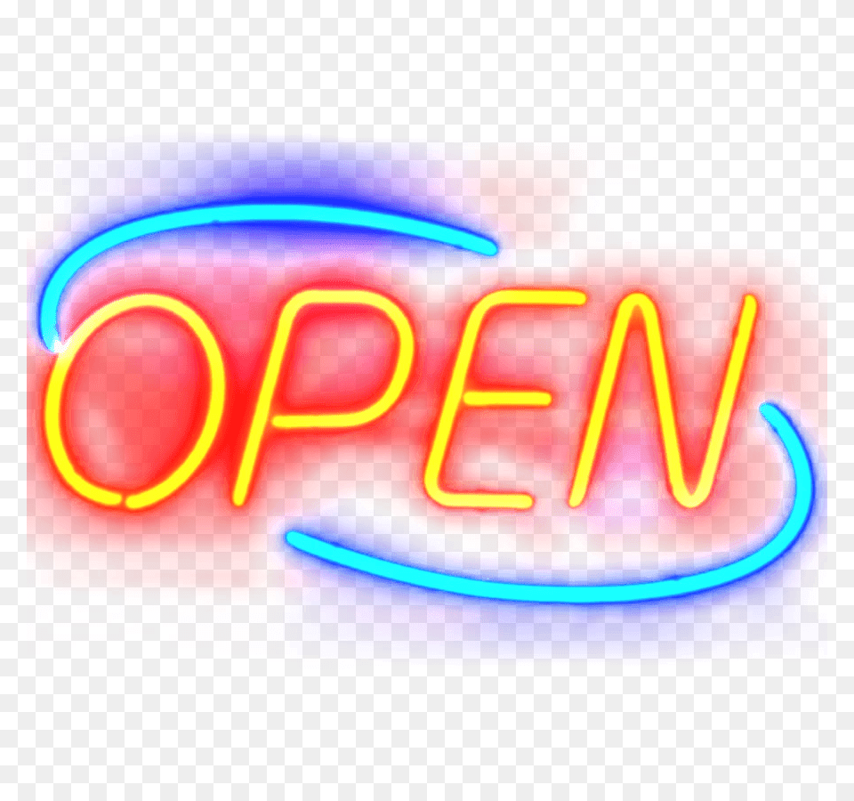Open Neon Sign, Light Free Png