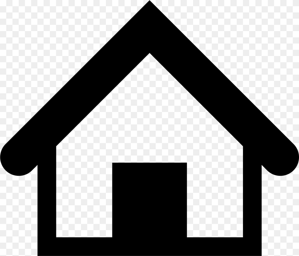 Open Outline Of House Black Transparent, Gray Png