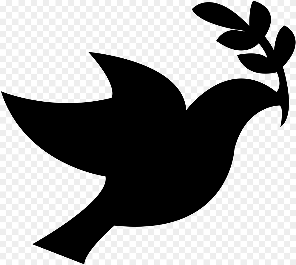 Open Peace Dove, Silhouette, Stencil, Leaf, Plant Png Image