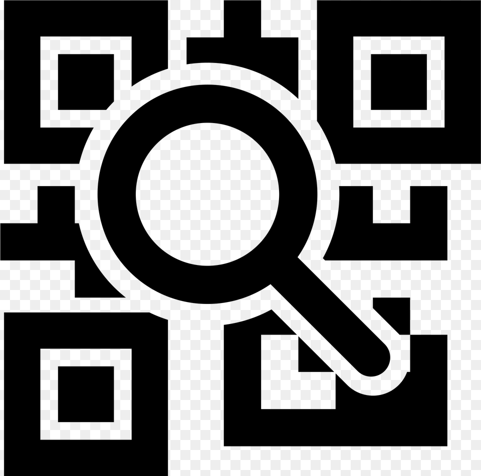 Open Qr Code Icon, Gray Free Png