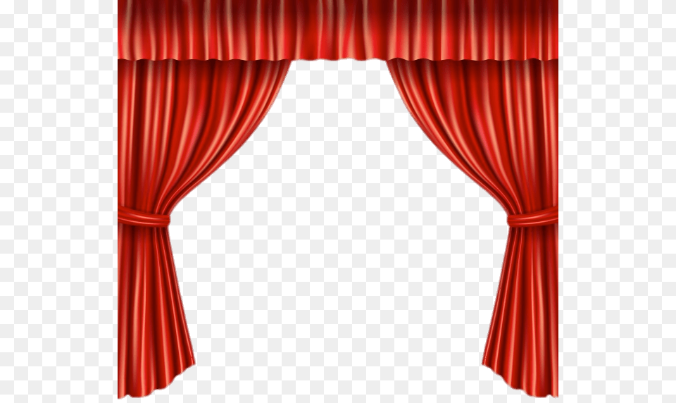 Open Red Stage Curtains With Tie Backs, Curtain, Indoors, Theater Png Image