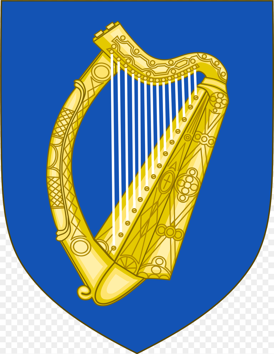 Open Republic Of Ireland Coat Of Arms, Musical Instrument, Harp, Bulldozer, Machine Free Png