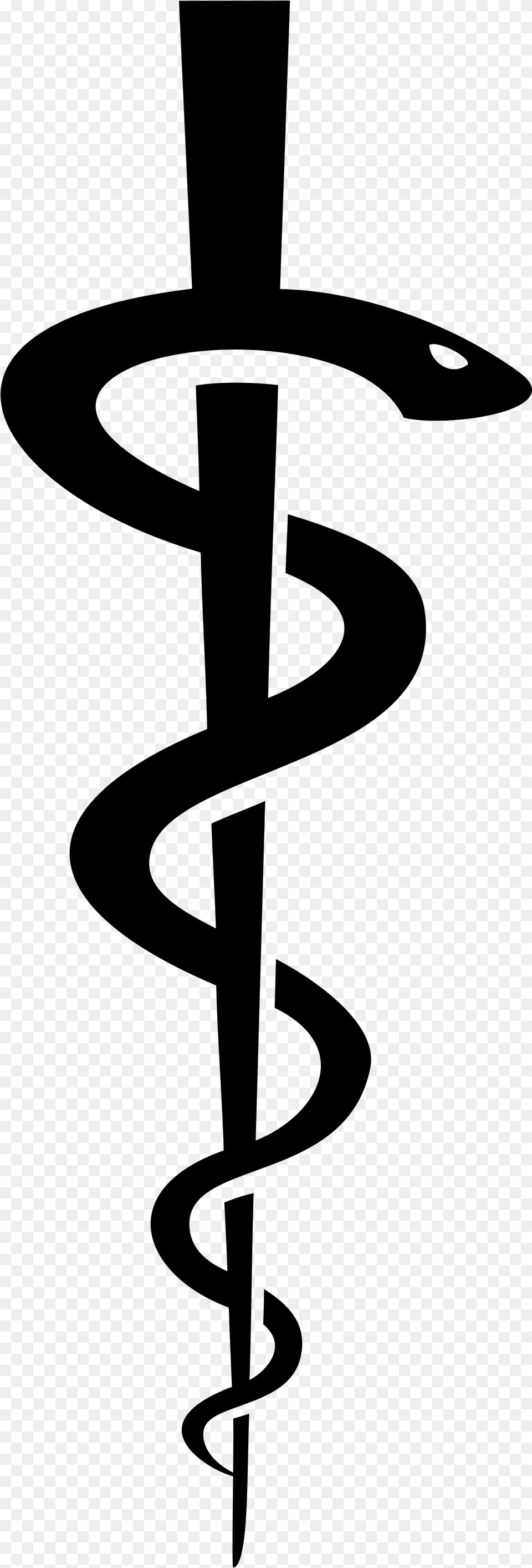 Open Rod Of Asclepius, Gray Free Png