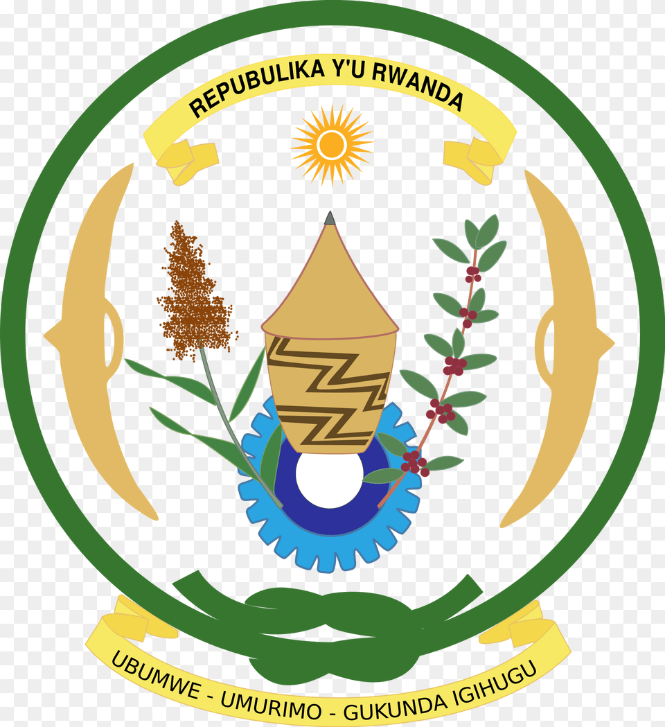 Open Rwanda National Coat Of Arms, Emblem, Symbol, Badge, Logo Png Image