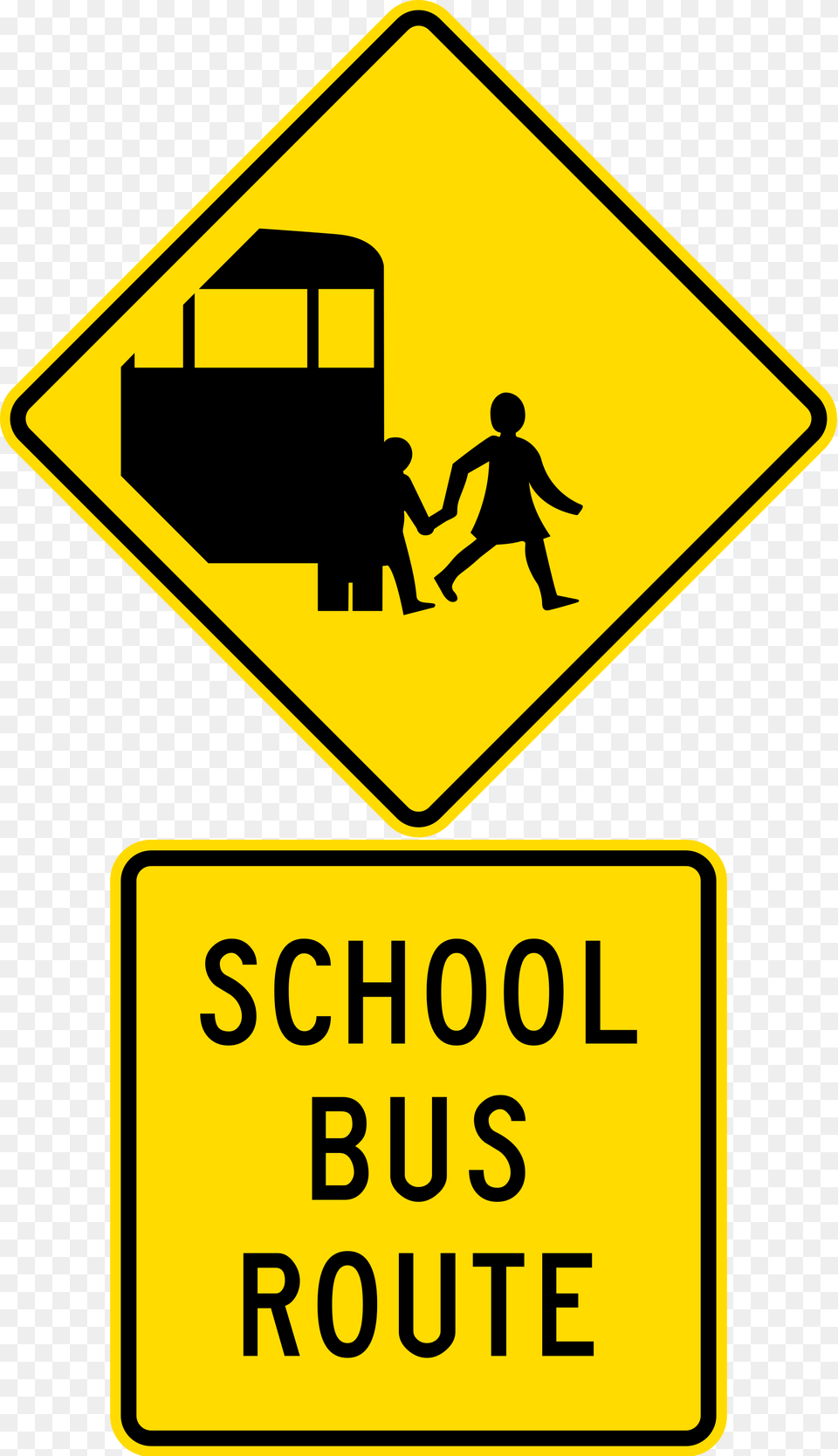 Open School Bus Route Sign, Symbol, Road Sign, Boy, Child Png Image