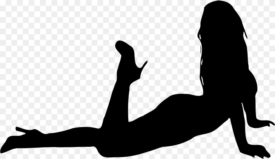 Open Sexy Woman Silhouette, Gray Free Png