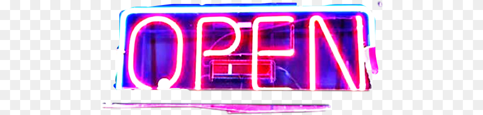 Open Sign Neon Lights Sticker By Kimmy Bird Tasset Neon, Light, Scoreboard Png Image