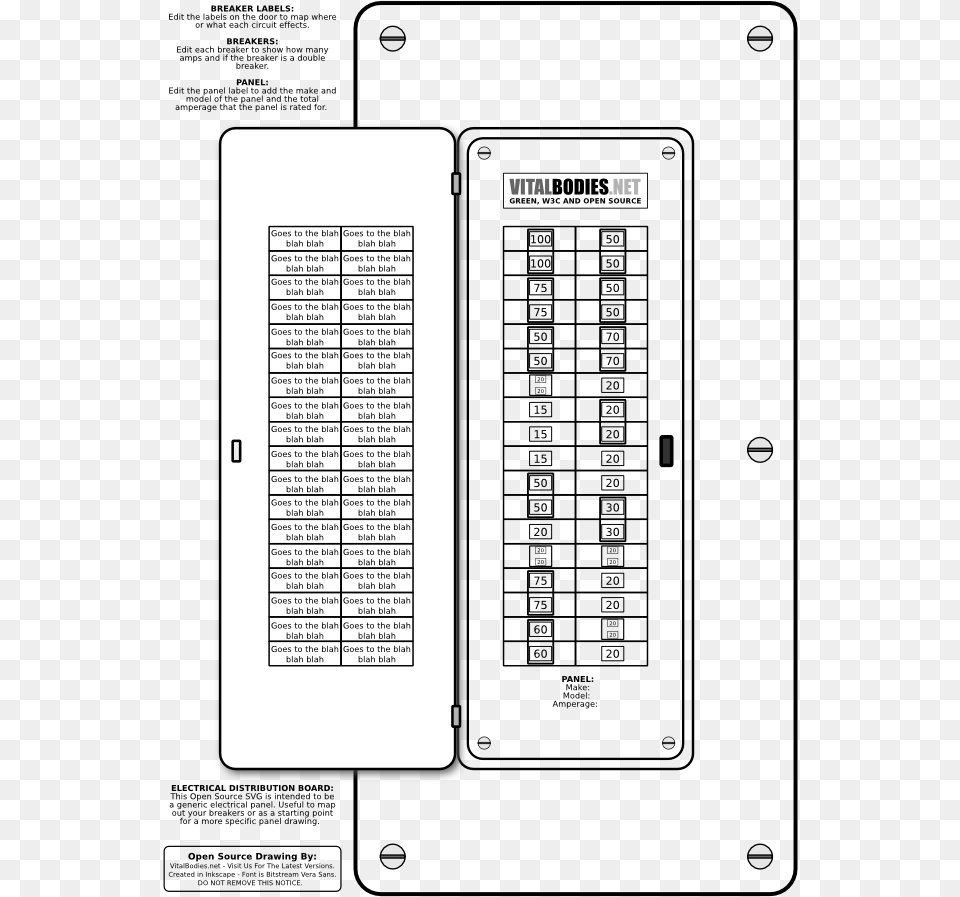 Open Source Svg Distribution Board Electrical Panel Electrical Panel Drawing, Page, Text, Computer, Electronics Png