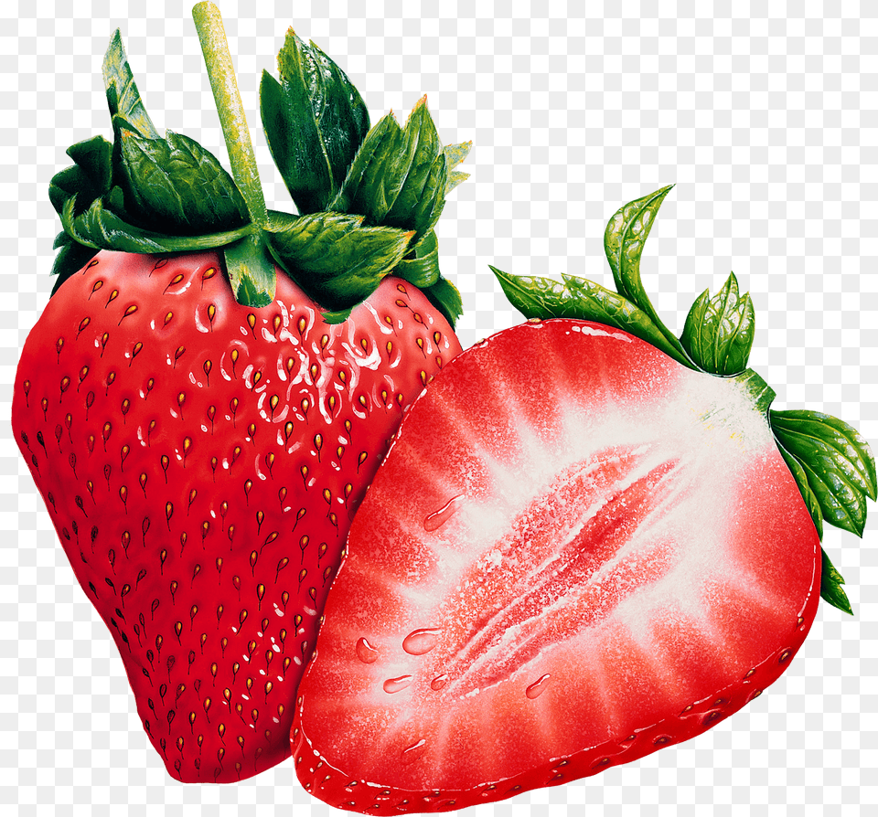 Open Strawberries, Berry, Food, Fruit, Plant Png Image