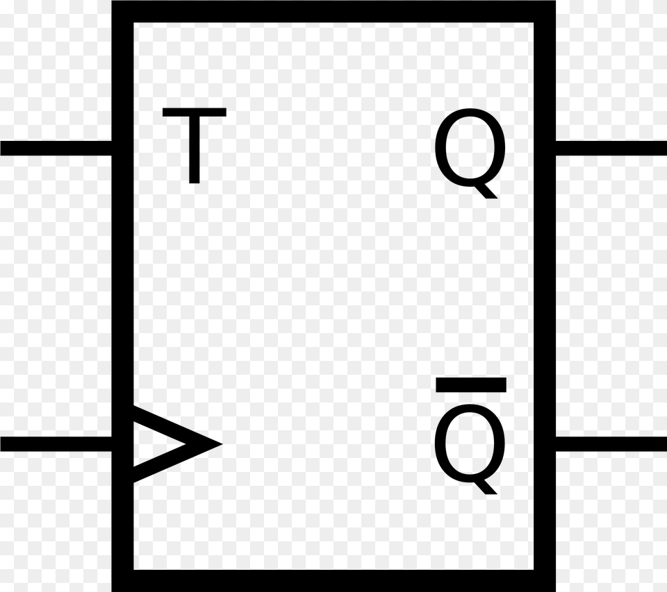 Open T Flip Flop Symbol, Gray Free Png Download