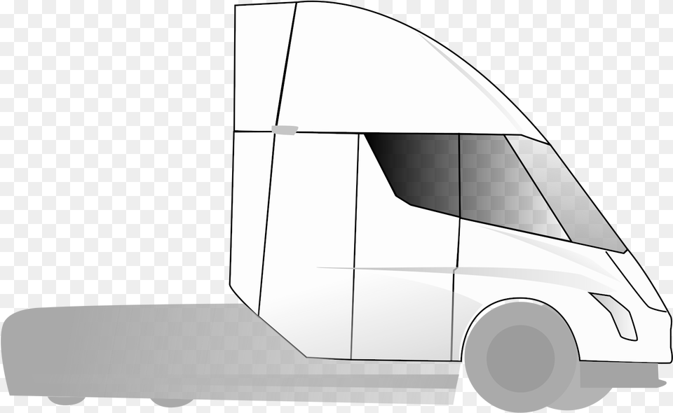 Open Tesla Semi Truck Drawing, Moving Van, Transportation, Van, Vehicle Png