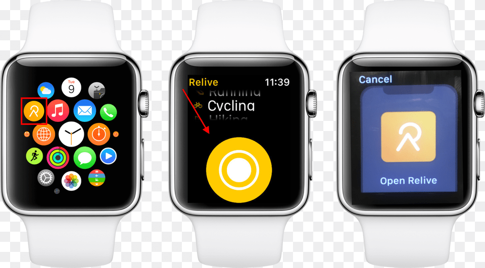 Open The Relive App On Your Watch And Tap The Record Actual Size Of The 38mm Apple Watch, Arm, Body Part, Person, Wristwatch Png